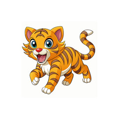 Tiger is Powerful majestic solitary striped predator.