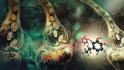digital illustration of brain cells and their anatomy