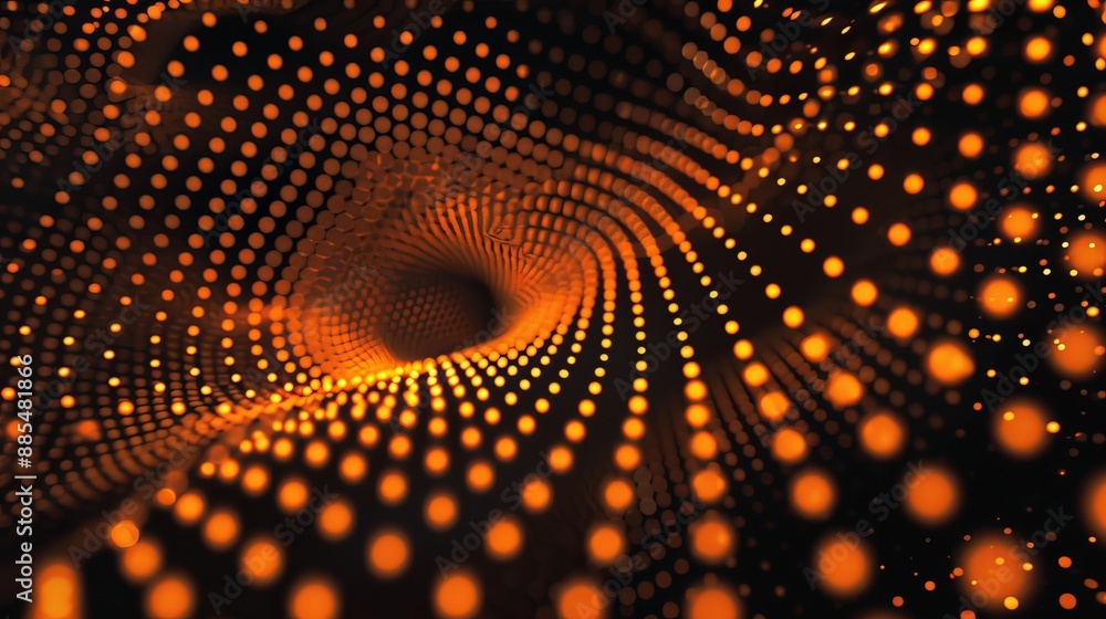Poster dynamic abstract orange dotted pattern background with vibrant geometric shapes and energetic design