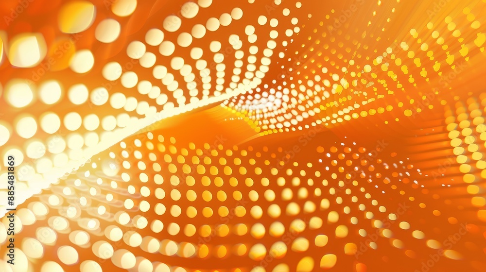 Poster dynamic abstract orange dotted pattern background with vibrant geometric shapes and energetic design
