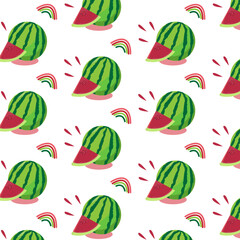 watermelon slice fruit background seamless pattern summer background