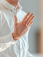 Experienced business leader guiding team through service solutions training session