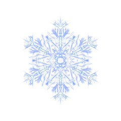 Blue glowing transparent snowflake, isolated. Merry Christmas and Happy New Year. Simple neon light. Shining winter, xmas lamp. Fluorescent, luminescent illumination. Png