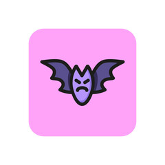 Bat line icon. Horror, spooky, flying. Fear, Halloween concept. Vector illustration can be used for topics like Halloween, night, celebration