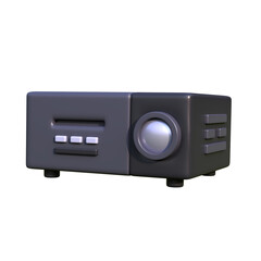 Obraz premium Movie Projector 3D icon illustration, perfect for cinema theme UI design