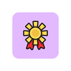 Bow line icon. Award, winner, medal. Christmas concept. Vector illustration can be used for topics like holiday, victory, success
