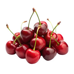 Red cherry cherries, on transparent background
