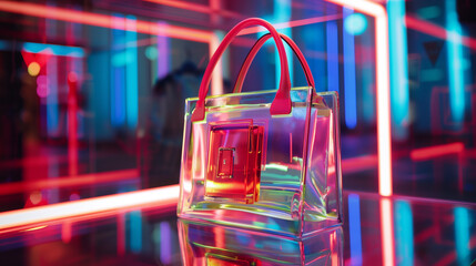 A transparent bag offers a blend of modern style and practical functionality, showcasing its contents through its clear material. Its minimalist design highlights versatility and convenience.