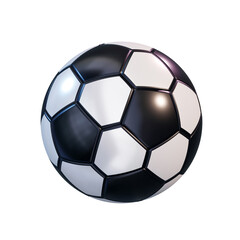 Naklejka premium Shiny soccer ball isolated on white background. 3d render illustration. Raster image.