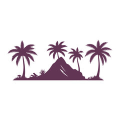 Palm Tree vector Palm tree silhouette Coconut tree vector silhouette symbols vector isolated on White background, Design of palm trees for posters, banners and promotional items. Vector illustration