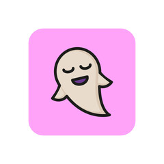 Cute ghost line icon. Awe, cute, charming. Halloween concept. Vector illustration can be used for topics like creature, phantom, mystery