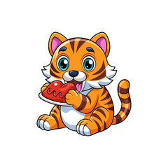 Tiger is Powerful majestic solitary striped predator.