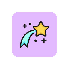 Firework line icon. Comet, meteorite, sparkle. Holiday concept. Vector illustration can be used for topics like space, celebration, pyrotechnics