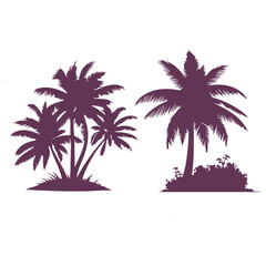 Palm Tree vector Palm tree silhouette Coconut tree vector silhouette symbols vector isolated on White background, Design of palm trees for posters, banners and promotional items. Vector illustration