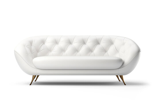 White leather sofa