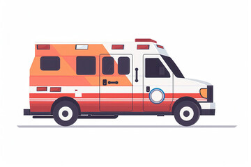 Flat Design Ambulance Illustration