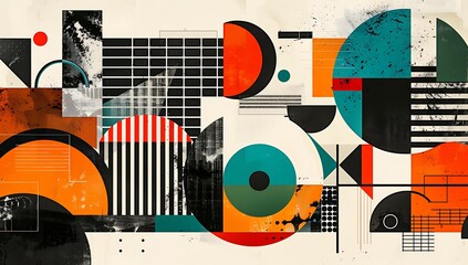 Obraz premium Abstract art style with bold geometric shapes