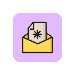 Letter to Santa line icon. Envelope, wish, post. Christmas
concept. Vector illustration can be used for topics like holiday, celebration, wishlist