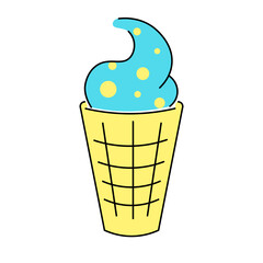isolated colored ice cream icon on the theme of summer and vacation. design for logo sticker print poster