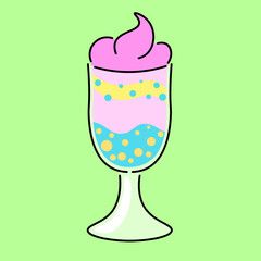 isolated colored ice cream icon on the theme of summer and vacation. design for logo sticker print poster