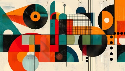 Obraz premium Abstract art style with bold geometric shapes