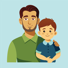 father and child color vector art
