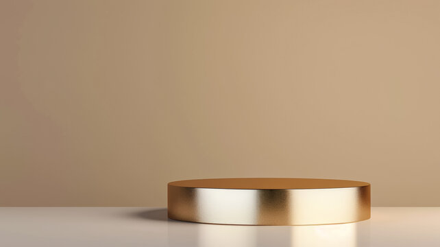 3D podium on a nickel background smooth and lustrous with a subtle satin finish 