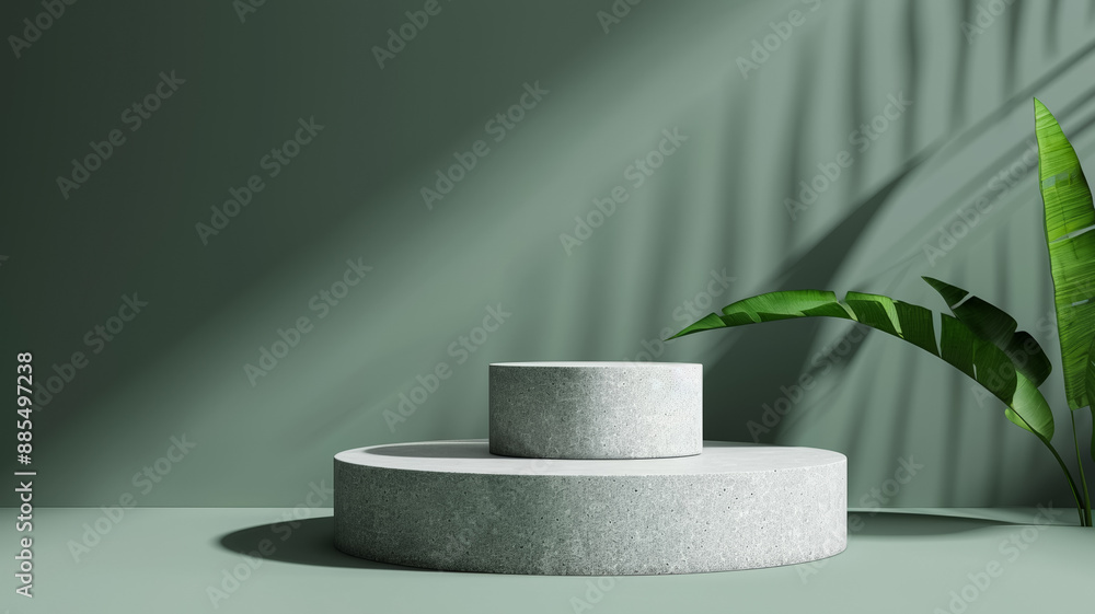 Poster 3d podium on a pewter background dark and muted with a soft matte texture