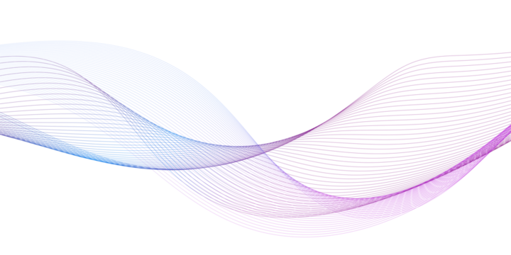 Modern abstract glowing wave background. Dynamic flowing wave lines design element. Futuristic technology and sound wave pattern. PNG file.