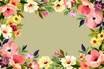 frame with flowers