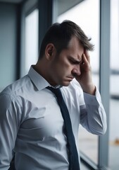  Portrait of sad depressed man 