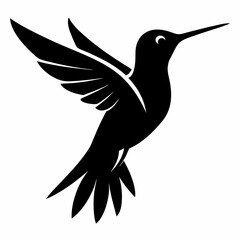Hummingbird Black silhouette