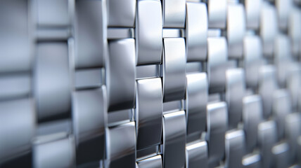 Fototapeta premium Abstract metal background with geometric patterns and metallic shine chrome and silver colors 