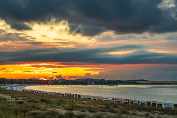 Fantastically beautiful sunset over the Baltic Sea at Boltgenhagen beach