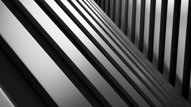 Abstract wall with diagonal light patterns futuristic architecture metallic silver and black tones 