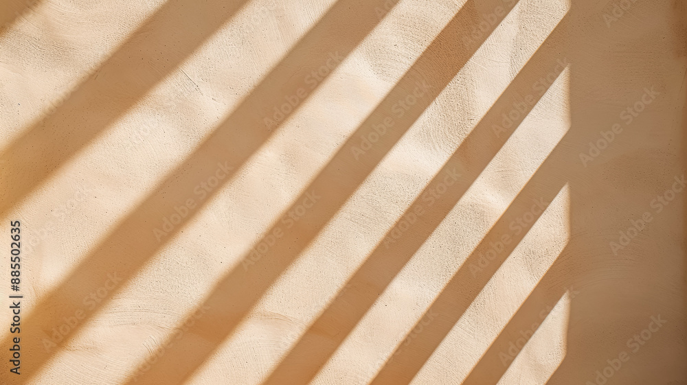Poster close up of a textured wall with light and shadow patterns contemporary architecture warm beige tone