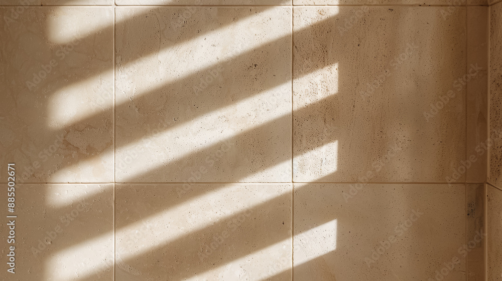 Poster close up of a textured wall with light and shadow patterns contemporary architecture warm beige tone