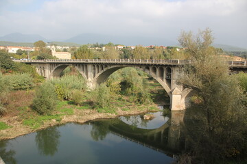 Close-up of a bridge as an architectural detail of road construction in Israel.