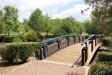 Close-up of a bridge as an architectural detail of road construction in Israel.