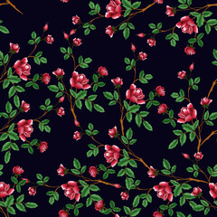 Red roses seamless pattern