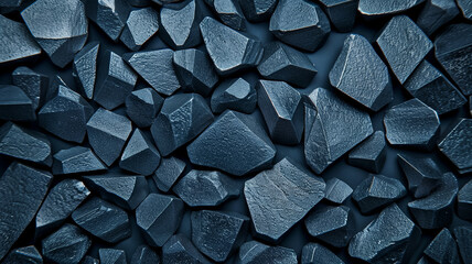 Closeup of a textured osmium plate dark blue grey with a crystalline structure 