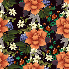 Vintage floral seamless pattern