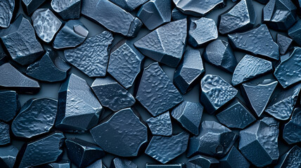 Closeup of a textured osmium plate dark blue grey with a crystalline structure 