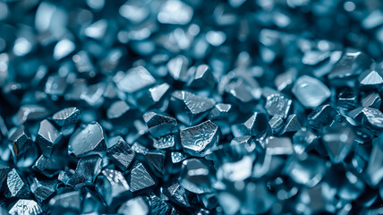 Closeup of a textured osmium plate dark blue grey with a crystalline structure 