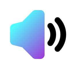 Vector volume, speaker, megaphone icon. Black, white background. Perfect for app and web interfaces, infographics, presentations, marketing, etc.