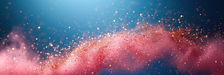 A scattering of shining pink sparkles, macro sparkles
