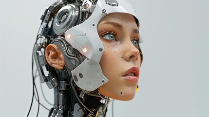 Fototapeta premium portrait of a person with a veil, Portrait of a AI woman with white background 