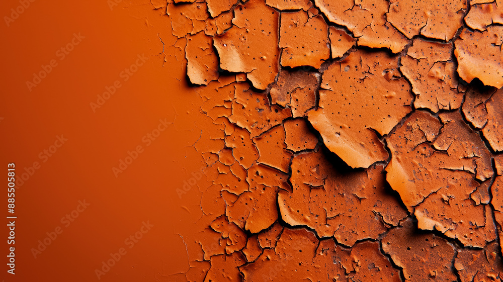 Aufkleber heavily rusted iron surface with flaky texture and varied rust hues isolated on gradient background
