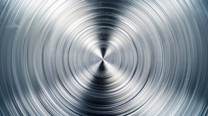 Fototapeta premium Metal background with a brushed circular pattern polished and shiny finish silver and light gray tones 