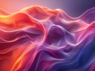 Fototapeta premium Modern 3D abstract digital background, smooth flowing shapes with vivid gradients, generous copy space, Generative AI, innovative and sleek, visually appealing